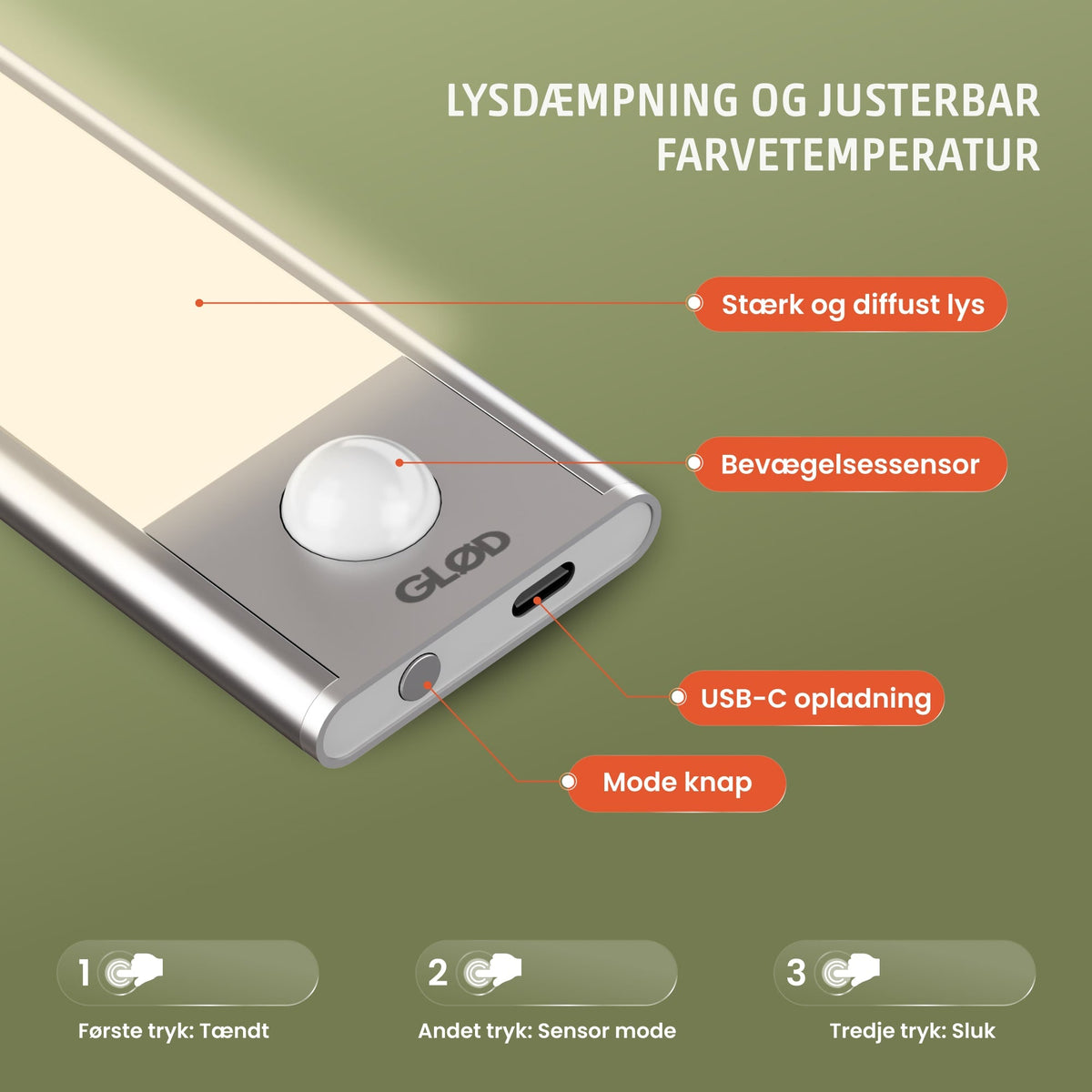 KLART LYS HVOR SOM HELST MED GLØD LYSBAR